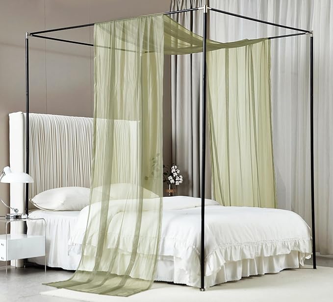 Akiky Canopy Bed Curtains Queen Sheer Sage Green Bed Canopy Scarf Bed Canopy,Kids Bed Scarf-Curtains for Room Décor or Wedding Party Décor(2 Bed Canopy)
