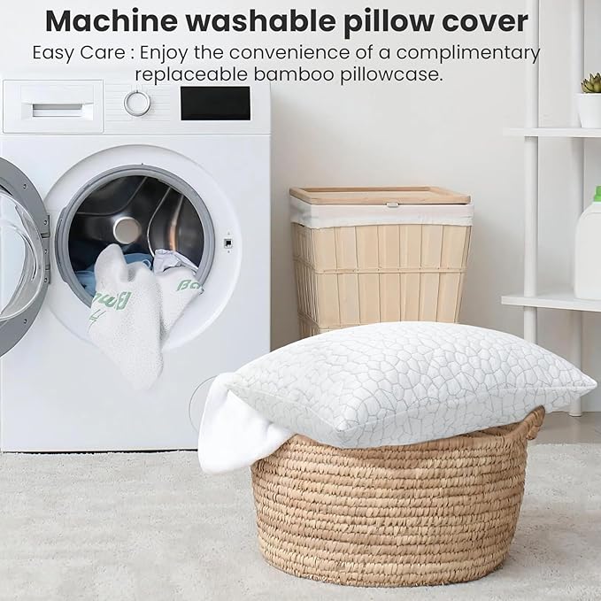 High Cooling Pillow for Hot Sleepers Bed Pillow for Side Sleepers Memory Foam Neck Pillow Standard Pillow with 2 Extra Fill