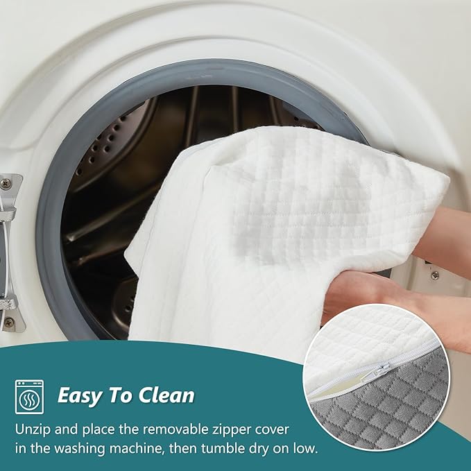 3 PCS Upgraded Bed Wedge Pillow for Sleeping - 35D Post Surgery Pillow for Back Leg Pain Relief - 22" Wide Adjustable Triangle Wedge Pillow Set for Acid Reflux & GERD & Snoring(white grey)