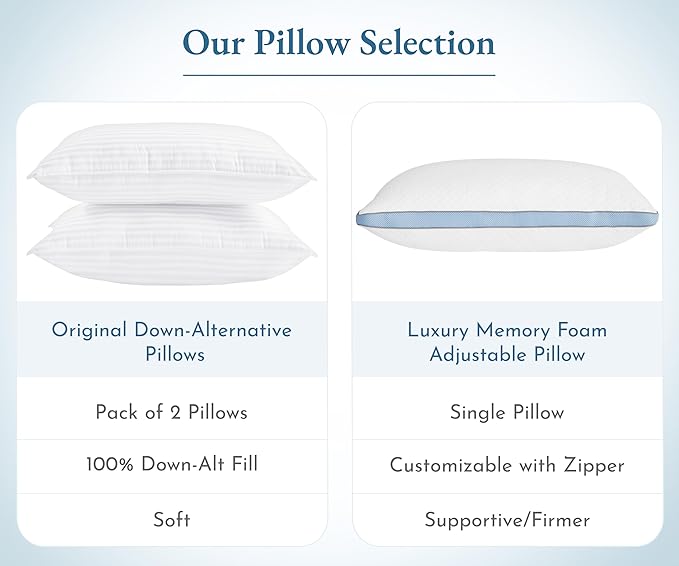 California Design Den 2-Pack Bed Pillows Standard Size Set of 2 for Sleeping, Cooling Luxury Hotel Pillows, for Back, Stomach or Side Sleepers