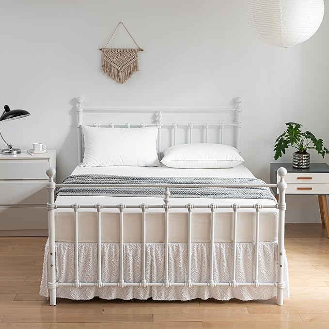 Tufted Bed Skirt,Ruffled Bed Skirt with Split Corners Jacquard Embroidery, Queen Bed Skirt 14 Inch Drop, QueenSize Bed Skirt White for Ruffled Bed Skirt with Split Corners, Bed Skirt QueenSize