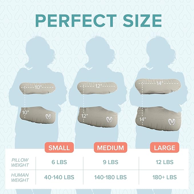 Calmier - Sensory Weighted Pillow - Glass Bead Filled Hug Pillow - Ultra Plush Cozy Weighted Pillows for Adults and Kids - Child Sensory Pillow - Weighted Lap Pad (Tan - Fleece, 12 LBS)