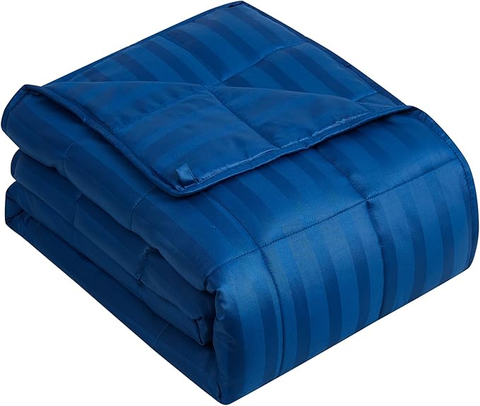 Weighted Blanket for Adult,25lbs Heavy Weighted Blanket 88"x104" Breathable Cooling Summer Blankets, Ultra Soft Cotton Comfort Throw Blanket with Glass Beads for All-Season (Blue)