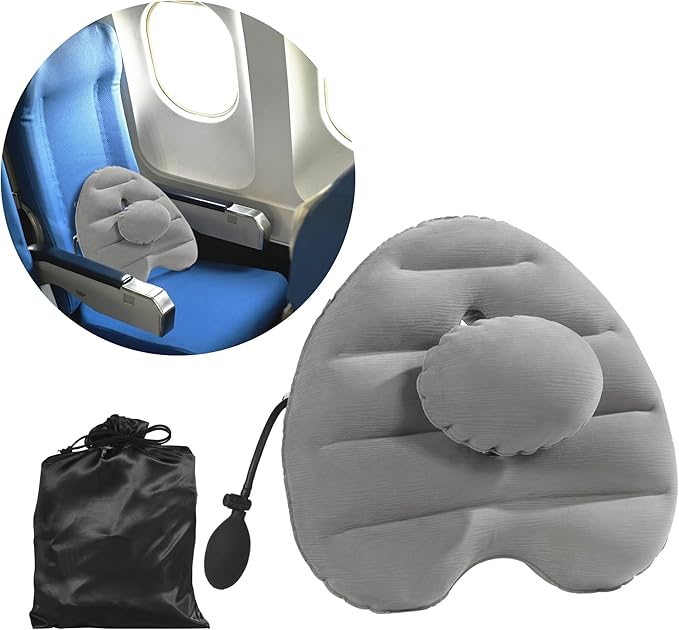 BALAPET Adjustable Inflatable Lumbar Support Pillow for Airplane Travel, Portable Back Support Cushion with Air Pump for Office Chair,Car,Lumbar Support Pillow for Reducing Lumbar Pain