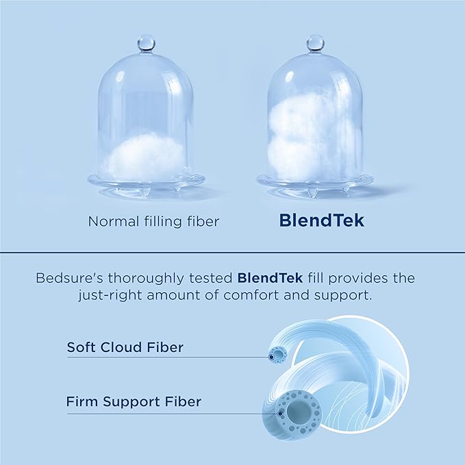 Bedsure Pillows Set of 2 - Fluffy & Soft Adjustable Layer Queen Pillows with Cotton Cover, Luxury Bed Pillows for Sleeping, Firm Pillows for Side, Back, Stomach Sleepers (2, King)