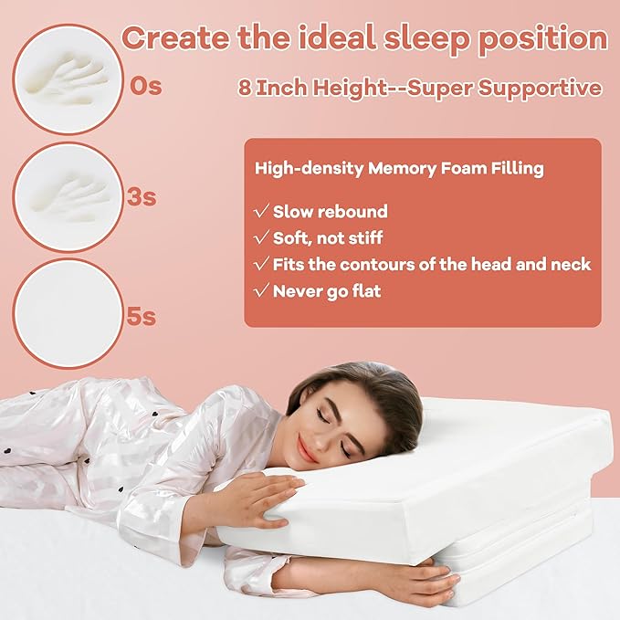 HOMBYS Side Sleeper Pillow with Arm Hole on Both Side, Any Position Winged Pillow for Neck & Shoulder Pain Relief, Super Firm High Density Support Ergonomic Arm Holes Positioner
