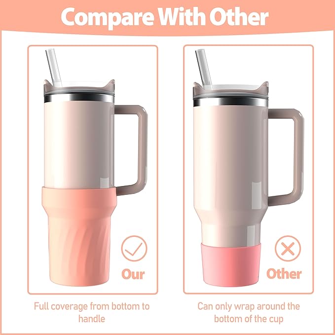 40oz Cup Accessories, Silicone Boot for 40oz Tumbler, Bottom Protector Cup Boot, Water Bottle Holder（Silicone Pink）