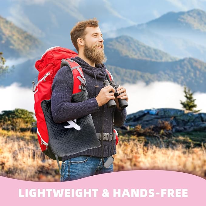 4 in 1 Travel Blanket and Pillow Set with Airplane Footrest - 350 GSM Thick Travel Blanket Airplane Compact with Bag, Inflatable Pillow, Foot Hammock for Plane Travel (Dark Grey)