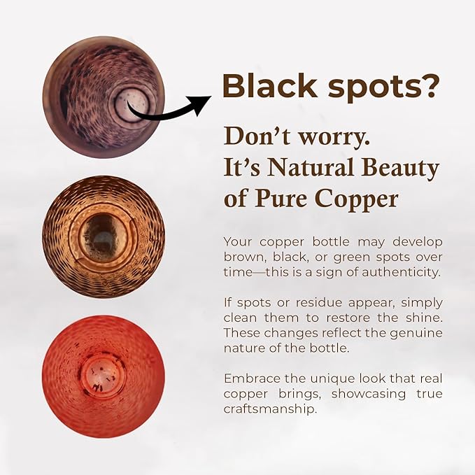 34 Oz Extra Large Honeycomb 100% Pure Copper Water Bottle For Drinking | Leak Proof Design And Carrying Pouch | Drink More With Healthy Benefits Immediately