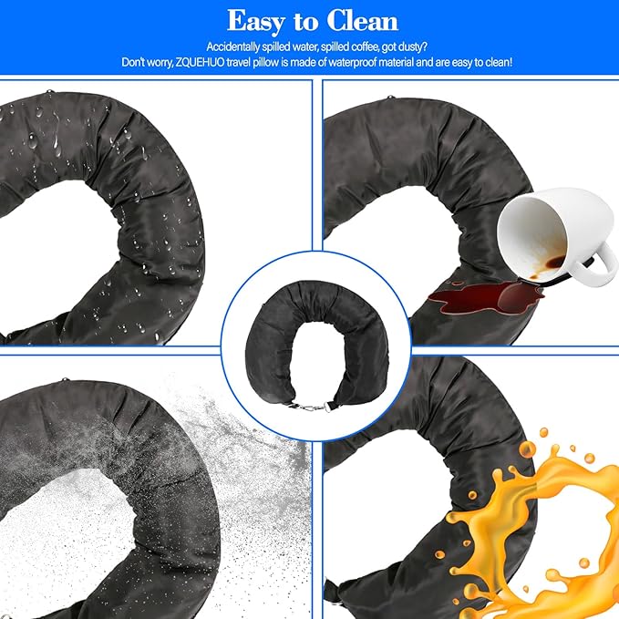 Travel Pillow You Stuff with Clothes, Stuffable Travel Pillow Transforms Into Extra Luggage Without Excess Fees, Stuffable Neck Pillow No Filler Fits 3+ Days of Travel Essentials Black