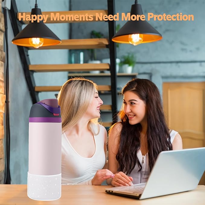 2PCS Silicone Water Bottle Boot for Owala 24oz 32oz 40oz,Anti-Slip Protective Sleeve Bottom Bumper Protector for FreeSip, Twist, and Flip Water Bottles