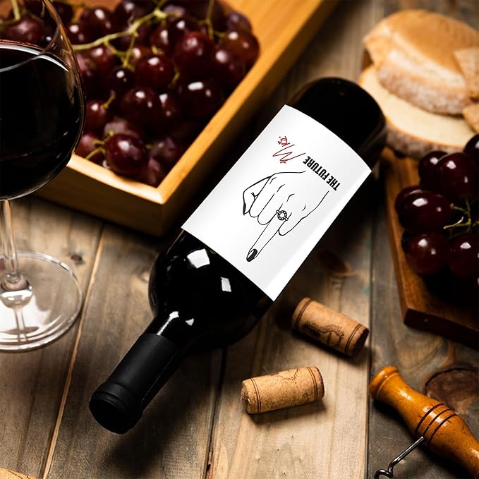 24 Pcs Funny Engagement Wine Label Engagement Wine Bottle Stickers The Future Mrs Wine Bottle Labels Engagement Gift for Couples Newly Her Him Engagement Party Decorations