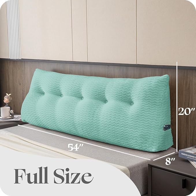 Large Bolster Triangular Headboard Wedge Backrest Positioning Support Bed Rest Reading Pillows Headboard Wedge Pillows for Day Bed Bunk Bed with Removable Cover