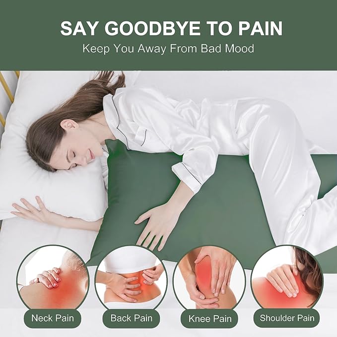 DOWNCOOL Large Body Pillow Insert- Breathable Full Body Pillow for Side Sleeper - Soft Long Bed Pillow for Adults - 20 x 54 inch (Green)