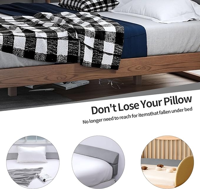 MABOZOO Pillow Wedge for Headboard Gap,Bed Gap Filler Full Size,Foldable Bed Wedge Pillow for Headboard,Light Grey Bed Wedge Gap Filler,Foam Mattress Gap Filler,54"x6"x6"