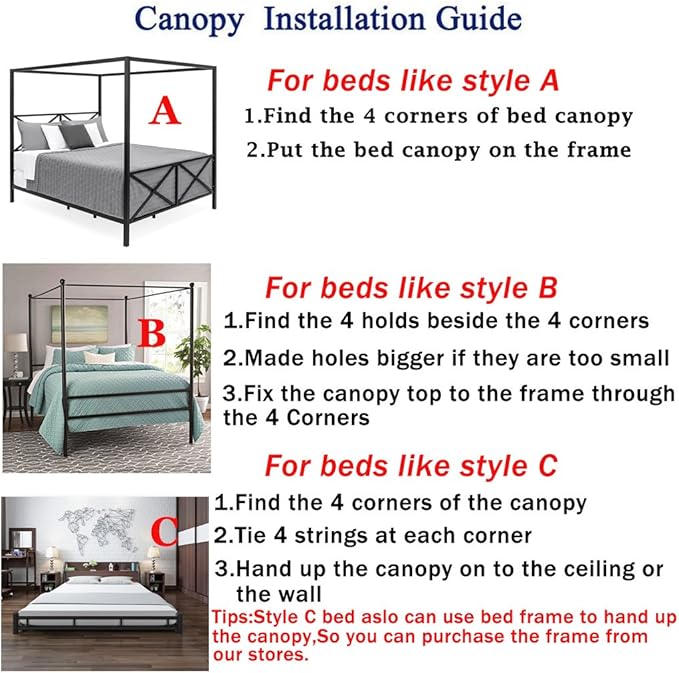 Elegant Princess 4 Corner Post Mosquito Net Romantic for Girls Women Bed Curtain Canopy for Adult Wedding Bedroom Kids Rooms Decoration (Type4-Grey, California King)