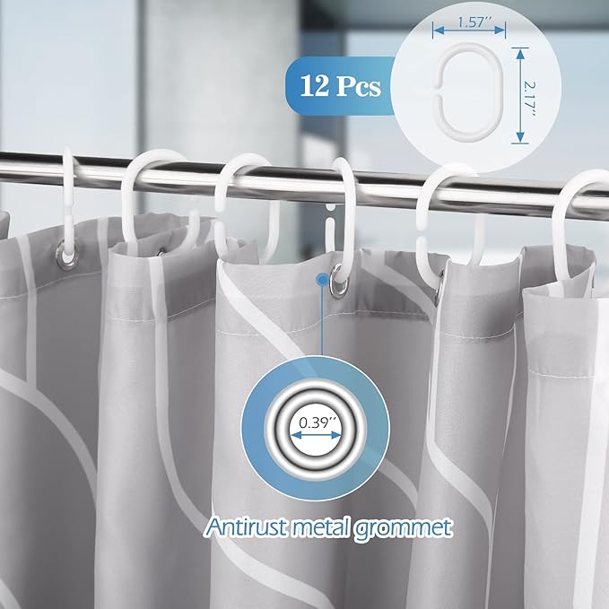 Aimego Long Funny Shower Curtain - Cute Blue Dinosaur Ride A Bike Fun Dino Fabric Cloth Bath Shower Curtain Set with 12 Hooks for Bathroom Decor Accessories Bathtub Curtain, 72"x78"