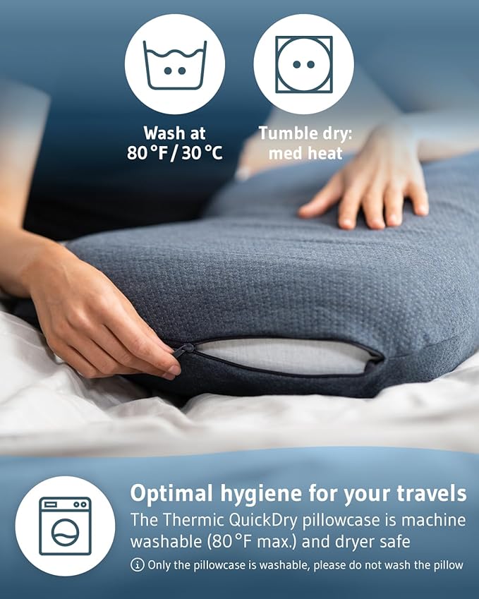 Cervical Pillow NuMOON Quickdry | Memory Foam with Bamboo Charcoal | Quick Drying Thermic Cover | Back & Side Sleepers Pillow for Adults | Ergonomic Bed Pillow for Shoulder and Neck Pain Relief