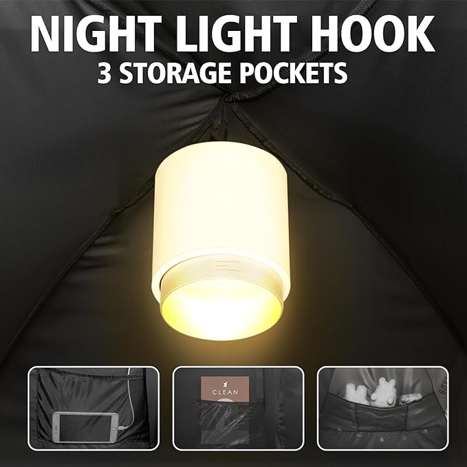 Bed Tent Bed Canopy Breathable 100% for Adult and Kids Light Reduction Sleeping Dream Tents Indoor Portable Big Space with String Light 3 Doors Twin Full Queen King Size