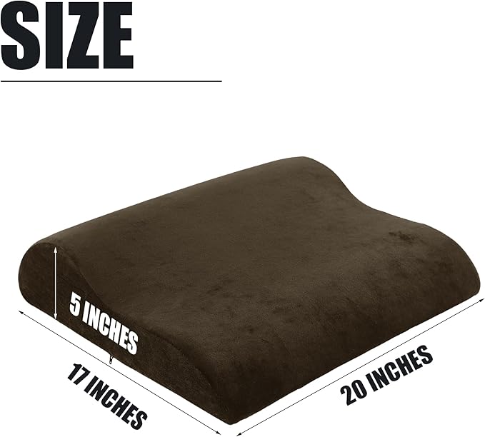 HOMBYS Extra Large Recliner Leg Pillow, Memory Foam Foot Rest Cushion Wave Shape Recliner Footrest Extender, Multi Purpose Back & Lumbar Support Pillow for Recliner, Bed, Sofa Couch, Coffee Color