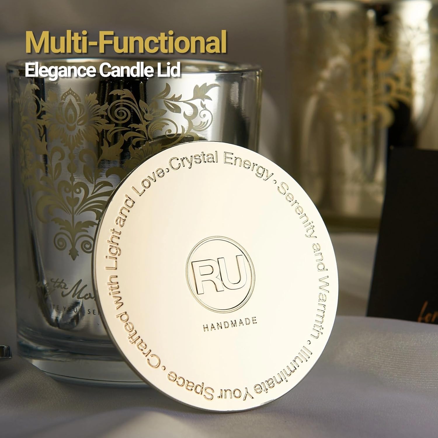 Luxury Scented Candles Gift Set – 3 Crystal Soy & Beeswax Aromatherapy Candle with Snuffer Lid & Wick Trimmer,7oz/each | Floral & Citrus Scents, Candle for Women, candles for home Scented & Relaxation