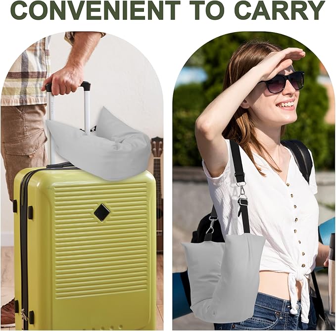 Stuffable Neck Pillow for Travel - Waterproof Travel Neck Pillow Case Cover, Adjustable Stuffable Travel Pillow Storage Bag, Fits Up to 3 Days of Travel Essentials, Transformable Luggage Pillowcase