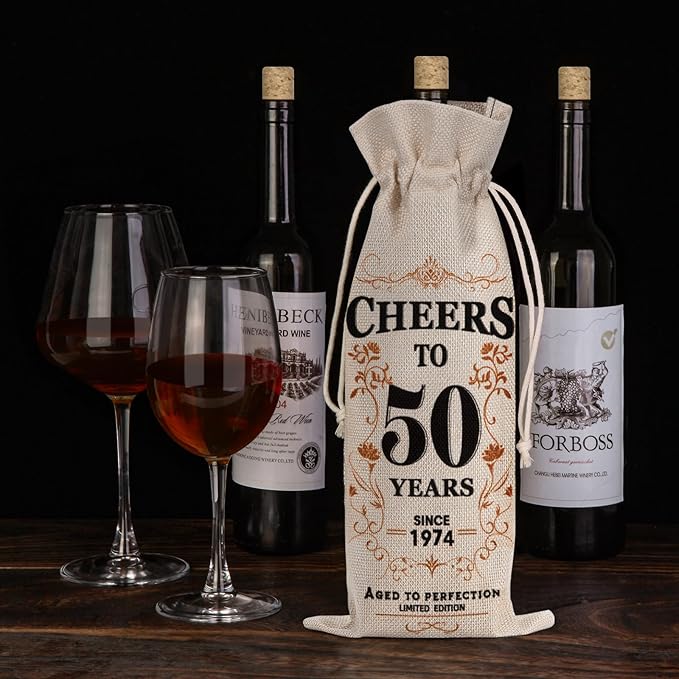 2Pcs 70th Birthday Gifts for Women Men Back in 1954 Birthday Gift 70 Years Old Gift Birthday Decoration Wine Bag Gift for Her Him Wine Gift Bag 70th Turning 70