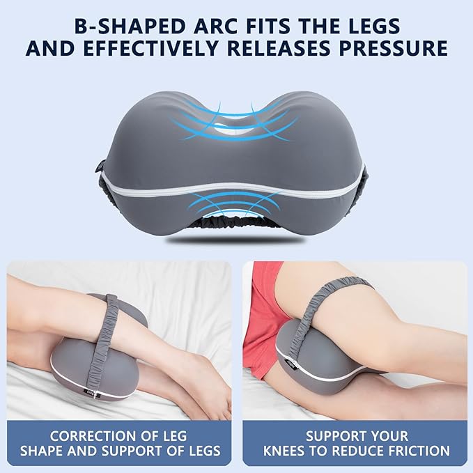 Knee Leg Pillow Shaping Pillow for Side Sleepers with Cooling Cover of Slow Rebound Memory Foam to Release Leg Pressure