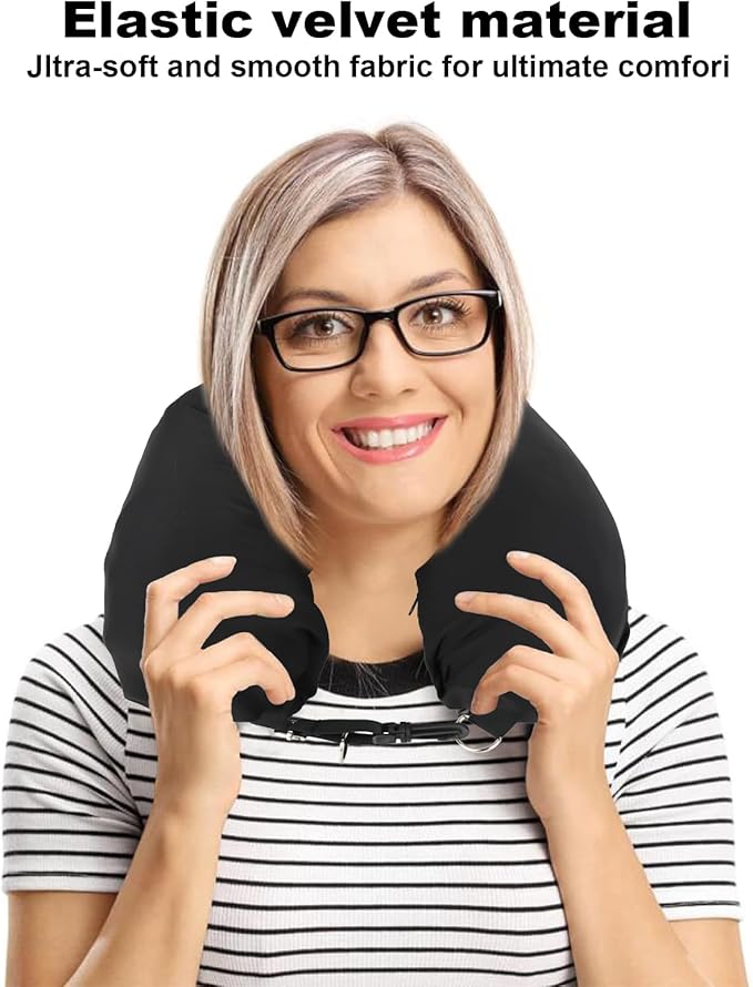 BEE&FLOWER Travel Pillow You Stuff with Clothes, Stuffable Travel Pillow with Adjustable Strap, Stuffable Neck Pillow, Washable, Portable, Ultra-Soft, and Breathable