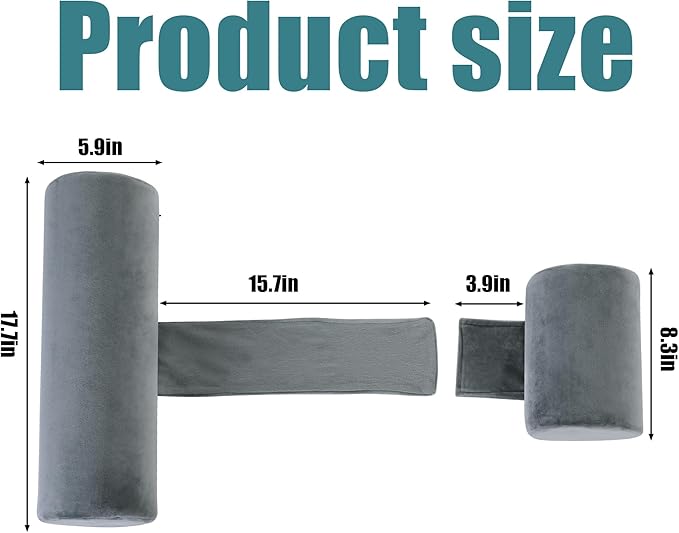 HOMBYS Memory Foam Sleep Position Training Pillow, Body Bolster Supportive Trainer Pillow for Back Sleeper Side Sleeper, Adjustable Body Pillow - Grey