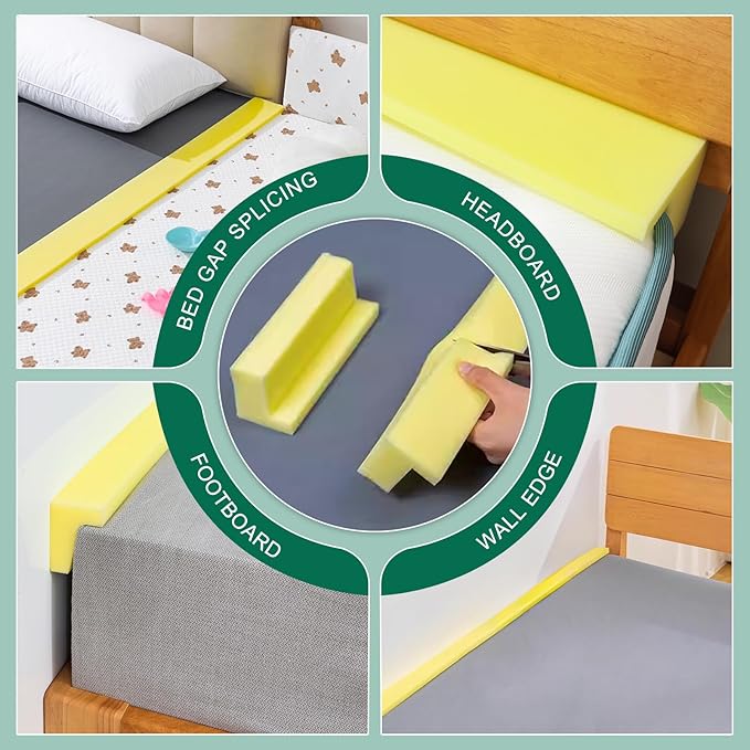 Bed Filler for Headboard, Suitable for Gap 2.2-2.8" of King Queen Twin Bed,78.7'' Long Wedge Sleeping Pillow, Foam Bed Mattress Gap Filler