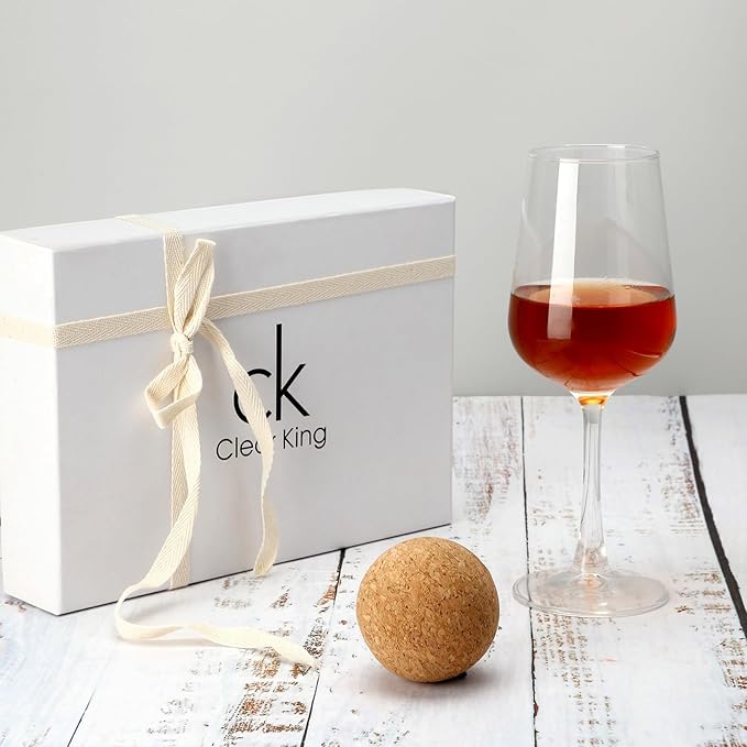 2 Pieces Wine Cork Ball Wooden Cork Ball Stopper for Wine Decanter Carafe Bottle Replacement (2.8 Inch/ 7 cm)