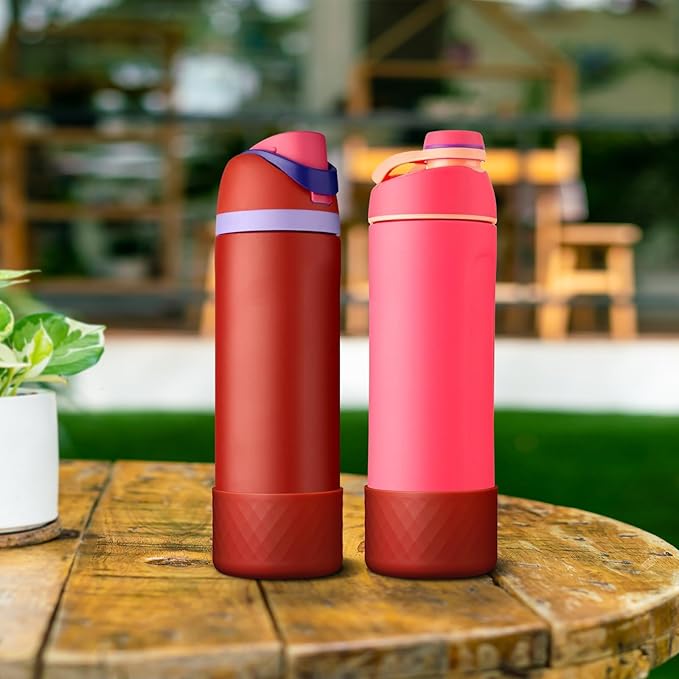 2PCS Silicone Water Bottle Boot for Owala 24oz 32oz 40oz, Anti-Slip Protective Sleeve Bottom Bumper Protector for FreeSip, Twist, and Flip Stainless Steel Water Bottles