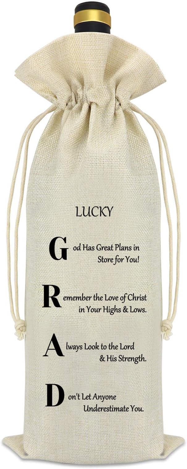 2024 Graduation Gifts Inspirational Graduation Gifts for Her Him Wine Bag Class of 2024 Graduation Gifts for Women Men Religious Graduation Gift for Senior Students Nurse Masters Degree School Student