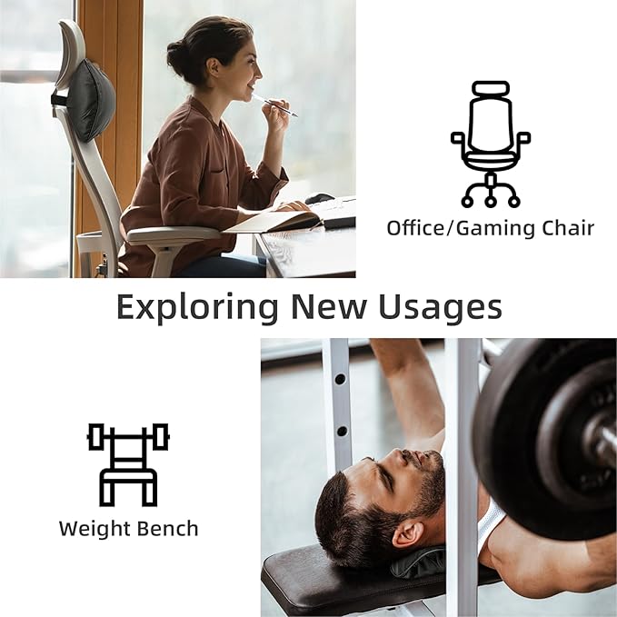 Car Neck Pillow, Car Headrest Pillow for Driving with 2.2" Rear View Blind Spot Mirrors, Memory Foam Car Pillow for Cervical Support, Vehicle Headrest Pillow for Car Seat, Black