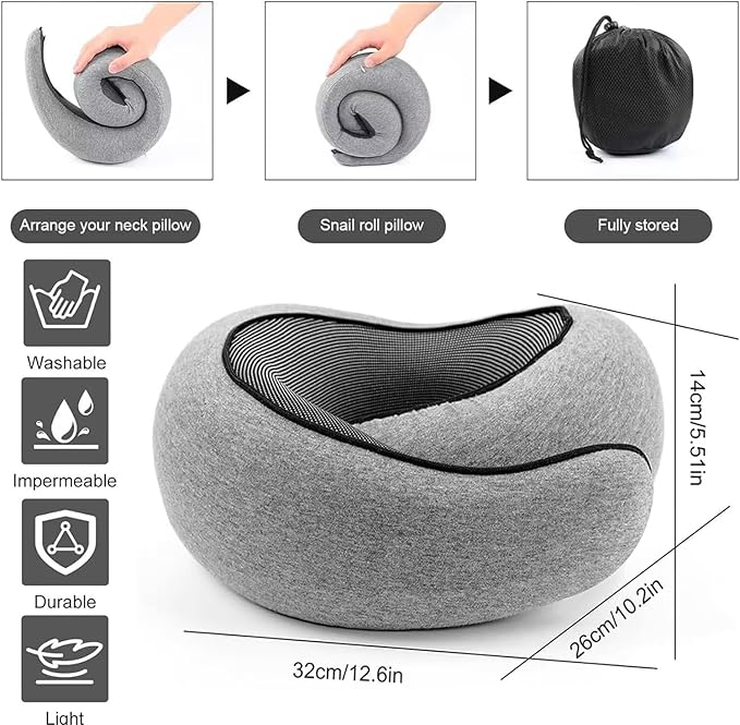 Travel Neck Pillows for Airplanes 2024 New Travel Pillow Neck Travel Pillow Memory Foam Airplane Pillow Soft Airplane Neck Pillow(Dark Grey)