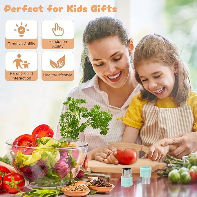 Kids Cooking Sets Real, Suhctuptx Kids Cooking and Baking Set, Wooden Kid Knife with Cutting Board Apron Rolling Pin Whisk, Toddler Real Kitchen Accessories, Birthday Gifts for Girls Boys Age 3-8