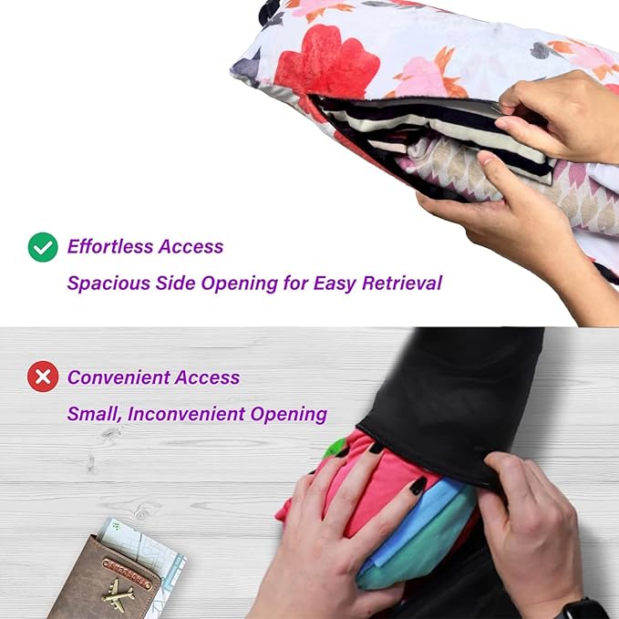 Stuffable Neck Pillow for Travel，Stuffable Travel Pillow，Travel Neck Pillow Stuffable with Clothes Transforms Into Extra Luggage without Excess Fees(Pink) …