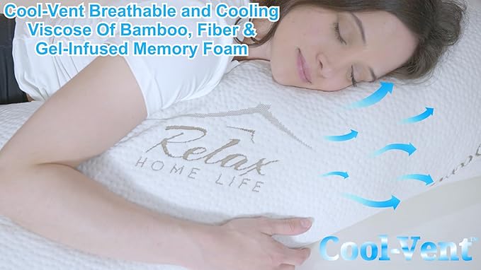 Ultra-Luxury Full Size Body Pillow All USA Best Shredded Memory Foam & Cool-Vent Viscose of Bamboo Cover | Long Cuddle Size for Pregnancy, Side, & Stomach Sleepers | Adult 20 x 54