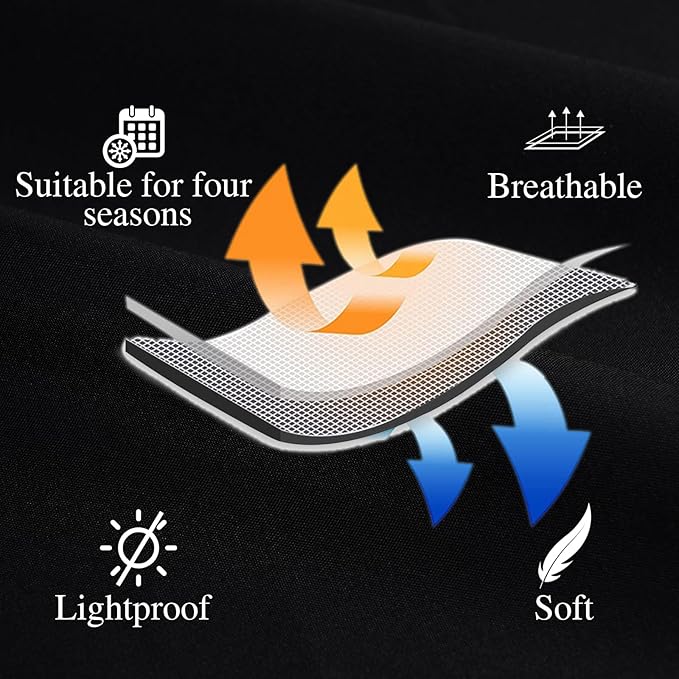 Hvqic Black Canopy Bed Curtains - 4 Corner Post Bed Curtains Full Bed Curtains Lightproof Drapes Bed Canopy for Adults & Girls Bedroom Decoration(Full,Black)