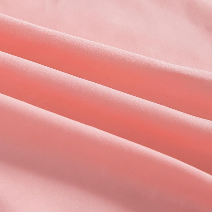 Bed Skirt King Size Ruffled Bed Skirt with Split Corners,12 Inch Drop Dust Ruffle Bed Skirt with Platform, King-12 Inch, Blush