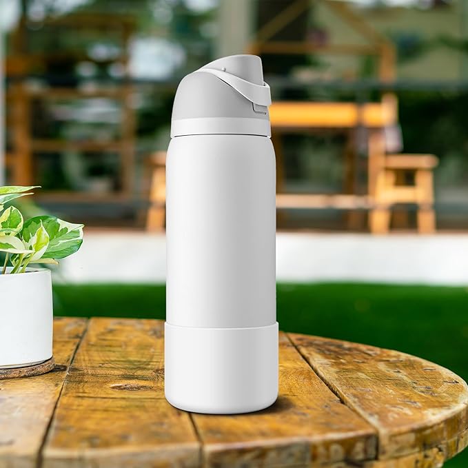 2PCS Silicone Water Bottle Boot for Owala 24oz 32oz 40oz, Anti-Slip Protective Sleeve Bottom Bumper Protector for FreeSip, Twist, and Flip Stainless Steel Water Bottles