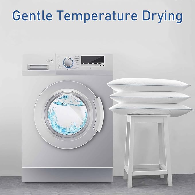 SILUI Extra Flat Soft Thin Pillows Standard Size Set of 2 Pack Bed Pillow with Down Alternative Fill for Side Back Stomach Sleepers, 20x26 Inches, White