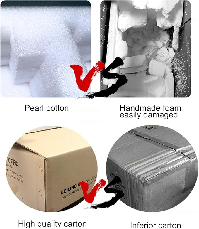 Bigzone 52" Modern Ceiling Fans Without Lights, Energy Saving DC Motor, 3 Solid Wood Blade, Ceiling Fan With Remote Control,Reversible Blades