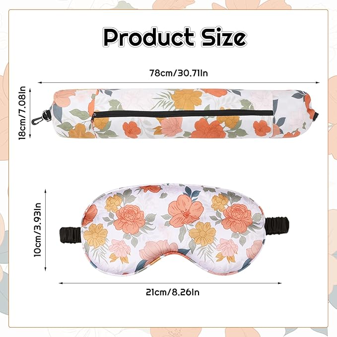 Stuffable Travel Pillows, Travel Pillows for Airplanes, Portable Self-Fillable Travel Neck Pillows, Comes with Contoured Eye Mask, Earplugs, and Storage Bag (Pillow Cover Only, No Filler)