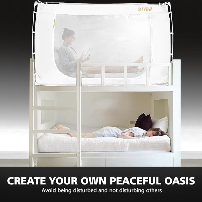 Bed Tent Bed Canopy Bunk Twin Size Tents for Adult and Kids- Portable Dream Tent Indoor Sleeping Tents 70% Blackout with 3 Doors Breathable Big Space Tents