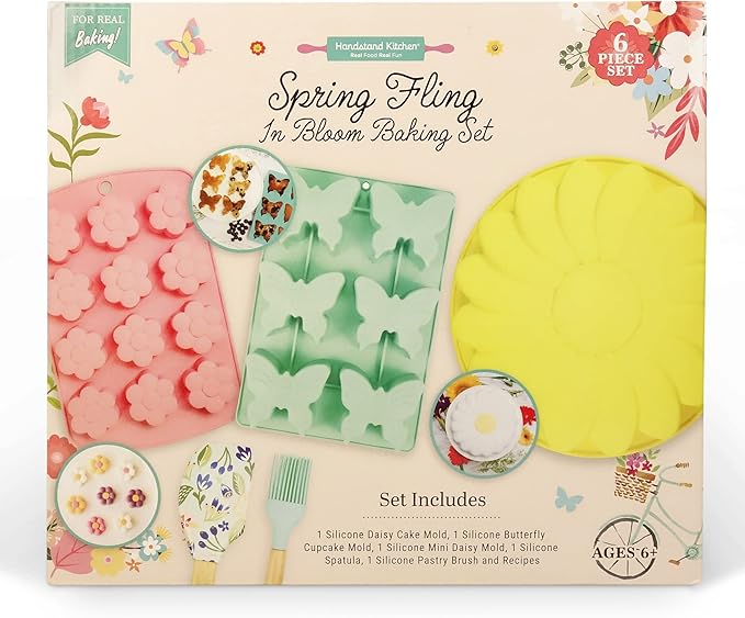 Spring Fling Blooming 6-piece Real Baking Set with Recipes