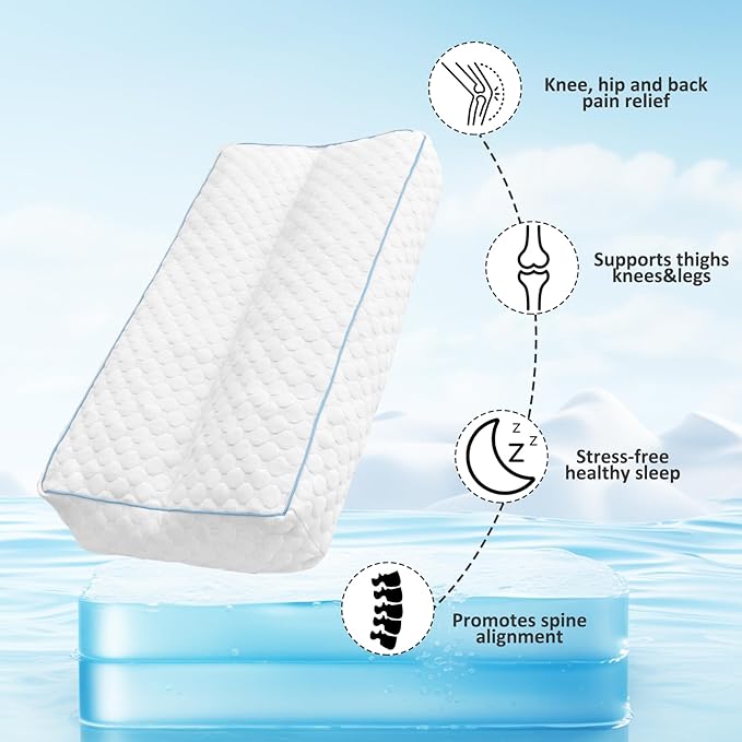 Gehannah Foam Knee Pillow for Side Sleeper, 5.5" Leg Pillow, Separates Legs for Aligns Spine, Relief Lower Back Pain, and Support for Pregnancy