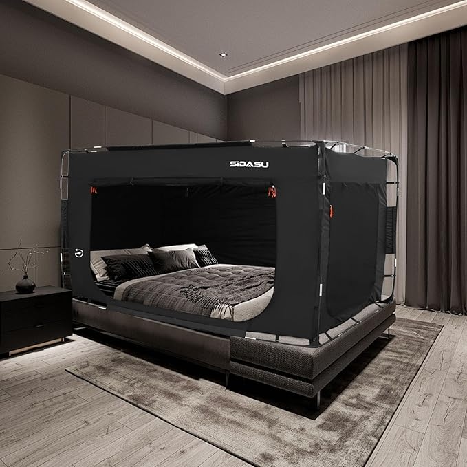 Bed Tent Bed Canopy Full Size - Portable Sleeping Tent for Kids and Adults - Indoor Privacy Space on Bed with 3 Doors-75in x 54in x 47in (Mattress Not Included)