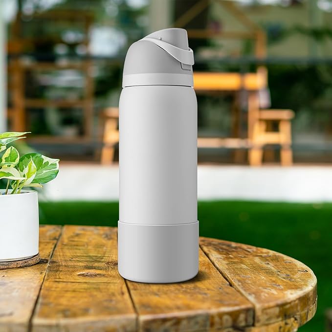 2PCS Silicone Water Bottle Boot for Owala 24oz 32oz 40oz, Anti-Slip Protective Sleeve Bottom Bumper Protector for FreeSip, Twist, and Flip Stainless Steel Water Bottles